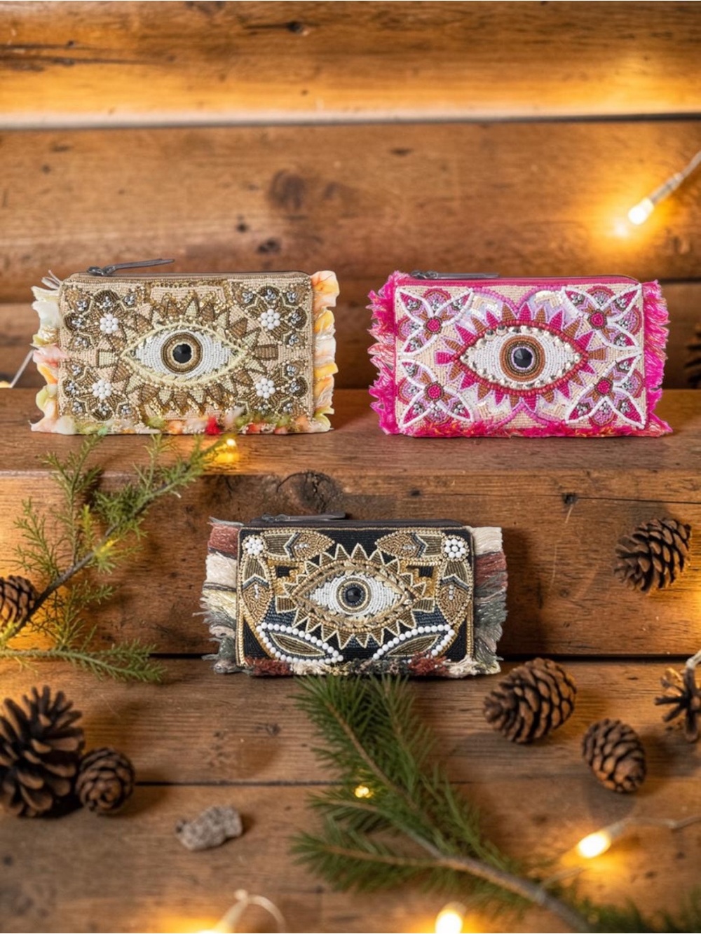 🆕 Myra Bag - Eye Embellished - Beaded - Clutch - Wallet - Cosmetic - 3 Colors